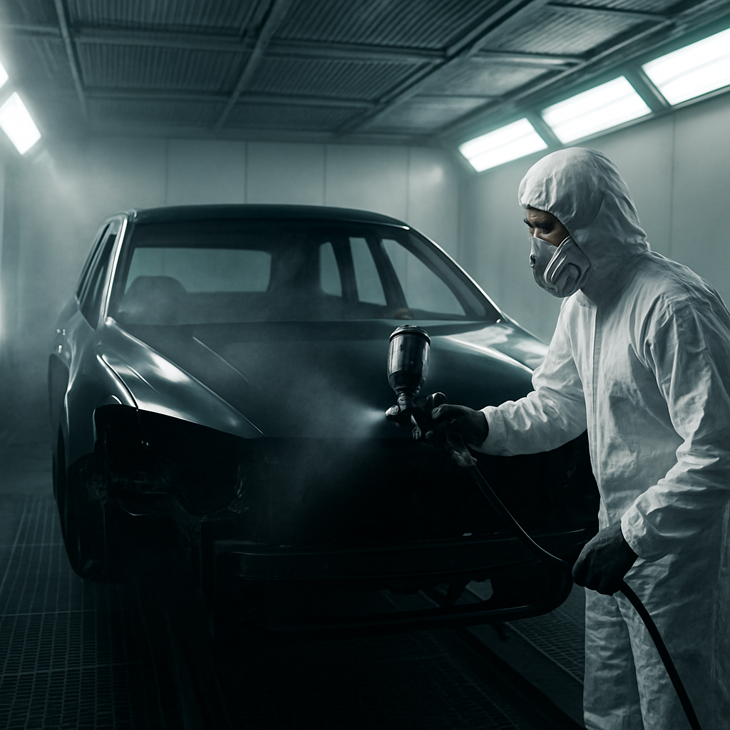 Pintura automotiva profissional em cabine